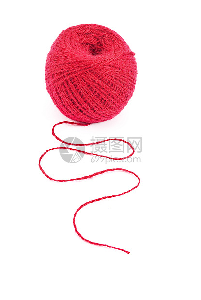 红线球针线活创造力针织爱好概念羊毛棉布工艺手工图片