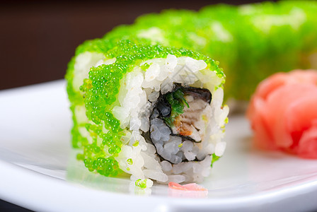 寿司卷食物鳗鱼芝麻午餐鱼子盒子美食叶子寿司文化图片