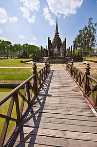 Wat Sa Si 瓦萨西公园建筑学寺庙精神宗教热带旅行废墟扫管历史图片