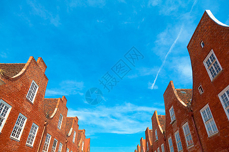 荷兰区 德国波茨坦窗户历史性蓝色地标建筑学房子住房棕色天空遗产图片