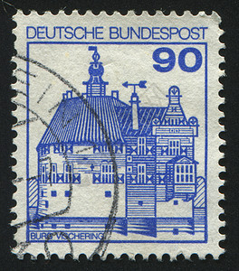 邮票风格邮资邮局堡垒吸引力建筑学卡片城市邮戳邮政图片