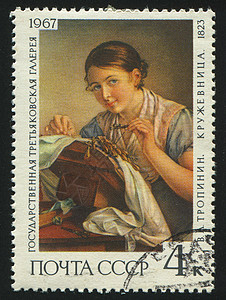 邮票邮戳水彩集邮博物馆邮资女士调色板绘画花边机邮件图片