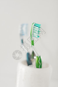牙刷家庭口服配饰绿色宏观保健浴室白色卫生牙医图片