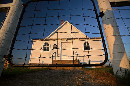 位于萨斯喀彻温的蓝山乡村教堂教会联合教堂宗教照片场景乡村国家风景水平图片