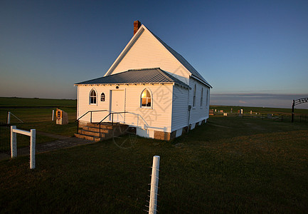 位于萨斯喀彻温的蓝山乡村教堂场景乡村教会宗教联合水平教堂风景照片图片