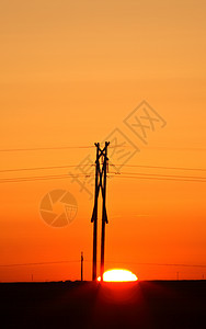 萨斯喀彻温的水文极后日出大草原国家旅行活力两极农村金属风景电气水电图片