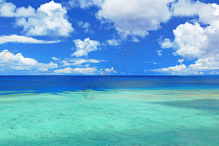 霍基那瓦的日本海景假期海岸天堂异国海浪地平线天空珊瑚礁热带蓝色图片
