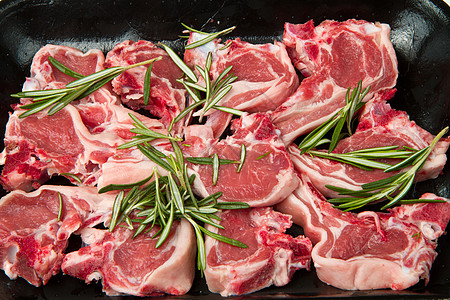 羔羊草药反射架子羊肉红色印章食物白色迷迭香图片
