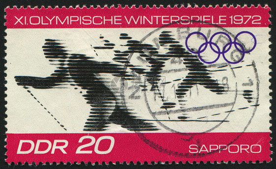 邮票滑雪者邮件行动运动课程男性滑雪短跑运动员竞争图片