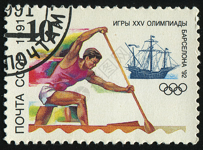 邮票信封独木舟运动员竞赛运动集邮优胜者帆船赛赛艇图片
