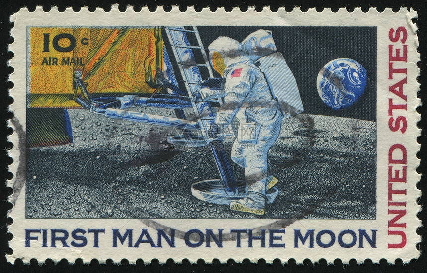 邮票信封地平线喷射月亮行星飞行员月球宇航员邮戳科学图片