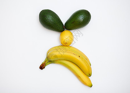 以水果为面目卡通片植物香蕉浆果创造力生长幸福眼睛食物乐趣图片