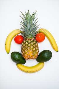 以水果为面目小吃浆果食物香蕉饮食卡通片眼睛植物工作室蔬菜图片