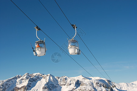滑雪车旅行季节土地地形假期运动蓝色环境全景缆车图片