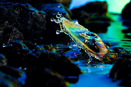 丰富多彩 有创意的水滴景观涟漪摄影雕塑海浪同心张力波纹熔岩反射液体图片