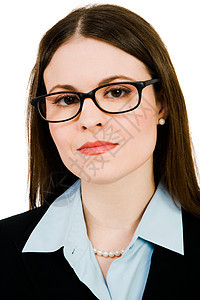 身戴眼镜的女商务人士肖像图片