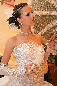 婚纱新娘喜悦仪式浪漫订婚化妆品幸福裙子白色头发婚礼图片