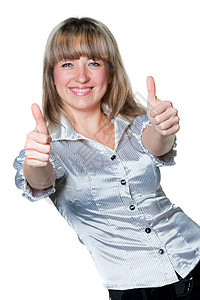 妇女机智举起手来协议商务商业金发钦佩女性头发人士成人快乐图片