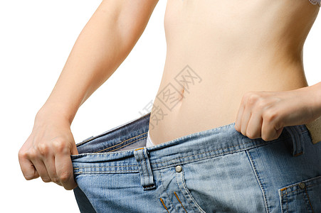 大小较大的妇女和牛仔裤妇女成人皮肤胸罩衣服裤子腰部摄影成就身体成功图片