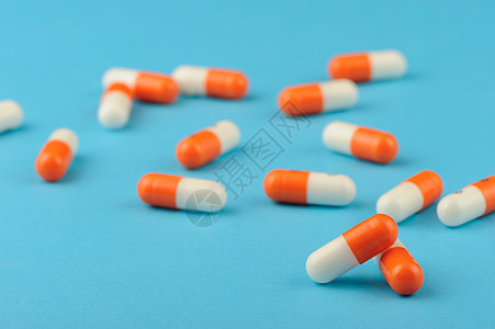 蓝色背景上设置胶囊药物药品阴影科学剂量工作室药店白色药理处方高清图片下载-正版图片320626317-摄图网