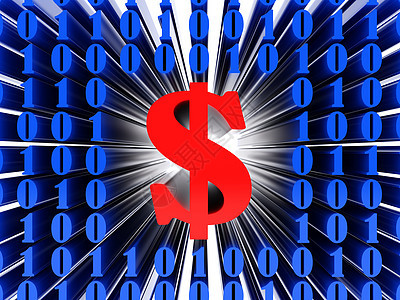 美元商业金融代码货币网络数字电脑数学字节背景图片