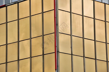 办公大楼市中心办公室镜子黄色线条反射建筑学金属工业建筑图片