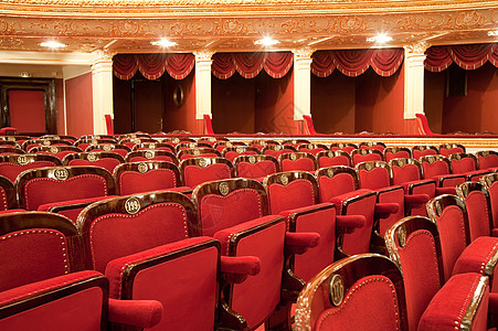 戏剧辅助椅电影习俗会议椅子数字红色礼堂柱子剧院观众图片