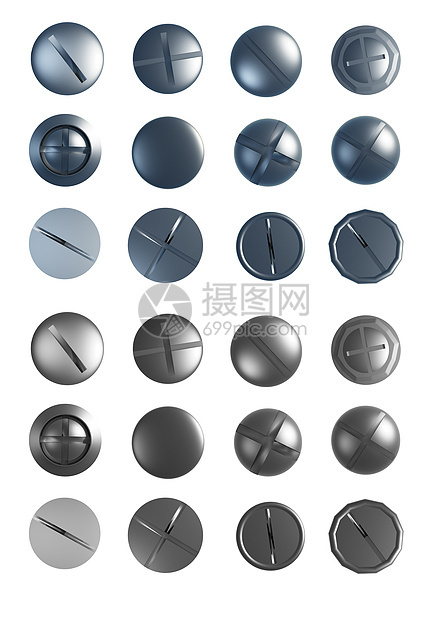 一套螺丝蓝色合金作坊技术插图金属框架盘子硬件机械图片