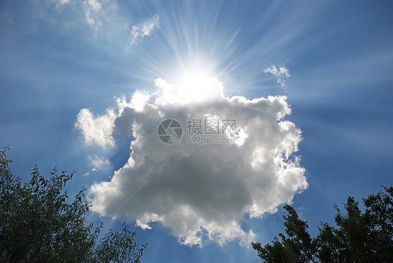 太阳束和云环境风景力量天气蓝色上帝亮度气象天空阳光图片