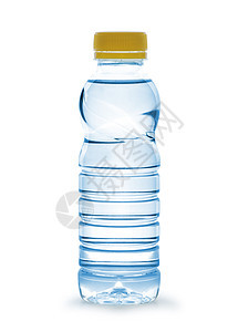 装水的瓶子蓝色塑料空白液体阴影白色工作室黄色图片