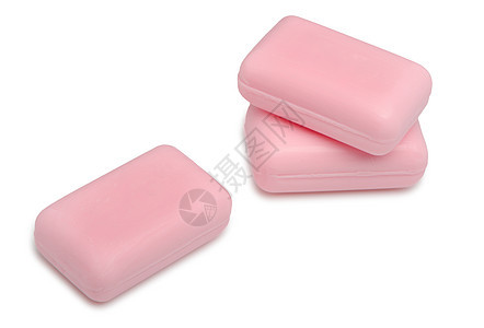 三块粉红色肥皂阴影洗涤白色甘油化妆品粉色身体家务浴室卫生图片
