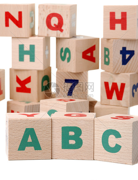 木字字母表闲暇婴儿孩子阅读童年幼儿园教学活动玩具绿色图片