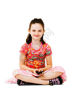 快乐女孩短信信息电话发送衣服讯息地面彩信沟通童年技术机动性图片