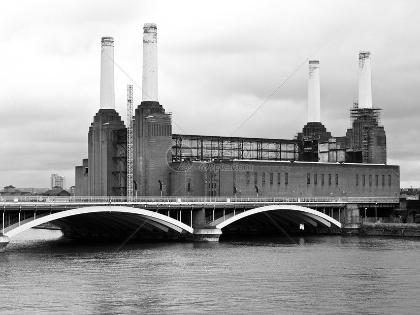 伦敦巴特海发电站工业地标纪念碑力量王国英语建筑学电站建筑雕塑图片