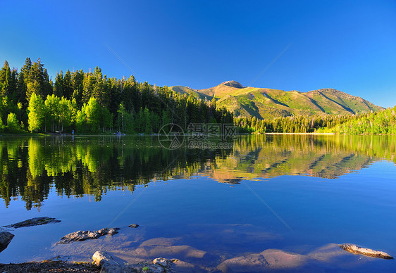 犹他州的佩顿湖天空全景戏剧性吸引力荒野明信片高度蓝色摄影海拔图片