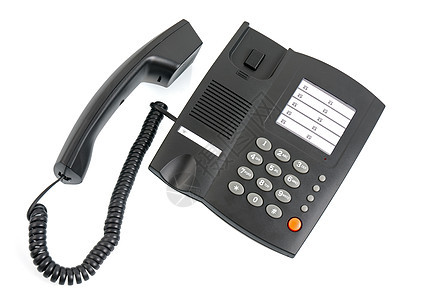 黑色电话键盘讨论嗓音技术白色固定电话全球商业会议电缆图片