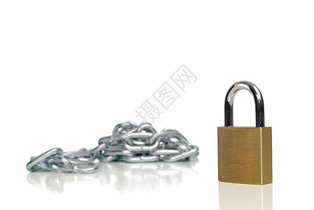 锁板和链白色警卫宏观钥匙黄铜安全戒指环形插图挂锁图片