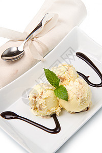 冰淇淋宏观奶油甜点餐厅味道盘子香草巧克力牛奶配料图片