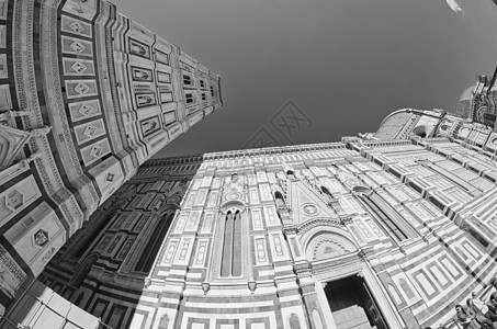 佛罗伦萨 杜奥莫广场纪念碑文化天炉大理石天空雕像正方形艺术地标房屋图片