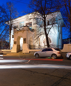 莫斯科马克西姆高基的住宅博物馆雕刻建筑学历史性灯光马赛克历史城市建筑新作投影机图片