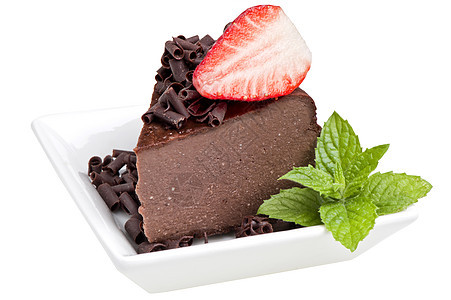 巧克力芝士蛋糕奶油甜点食物薄荷牛奶饮食健康图片