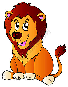 卡通坐着的狮子图片