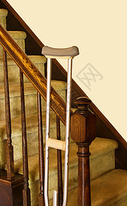 家庭支助医疗金属帮助机动性木头楼梯小地毯背景图片