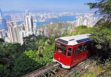 香港高峰车远景运输商业爬坡生态港口城市住房建筑火车图片