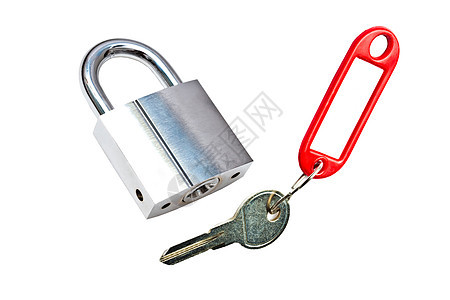 挂隔锁和密钥白色金属钥匙挂锁安全图片