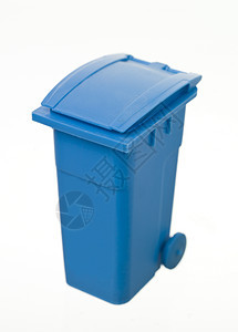 蓝回收箱垃圾桶废物处理回收站垃圾塑料环境摄影白色蓝色图片