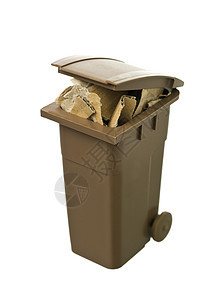 带纸板纸的回收箱废物塑料废纸垃圾桶白色处理回收回收站棕色垃圾图片