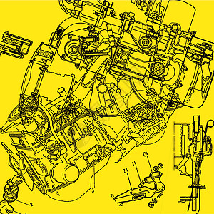 技术提图背景机械建筑学打印机器传动插图绘画草稿齿轮建造图片