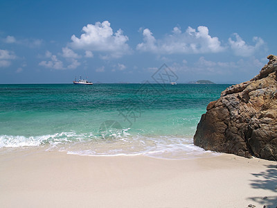 卡姆岛海岸场景涟漪银行岩石漂浮远景海浪浮标海滩图片
