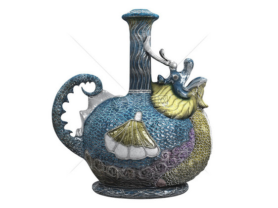 亚洲罐水壶传家宝文化艺术品遗产古董血管工艺插图纪念品图片